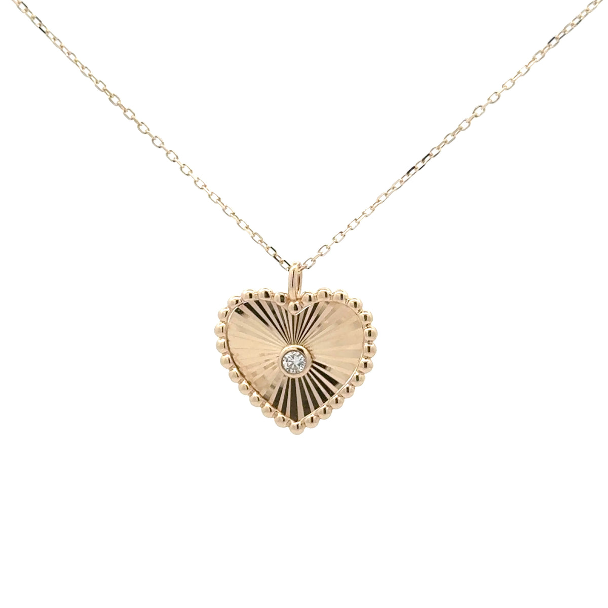 Guilloche Heart Necklace