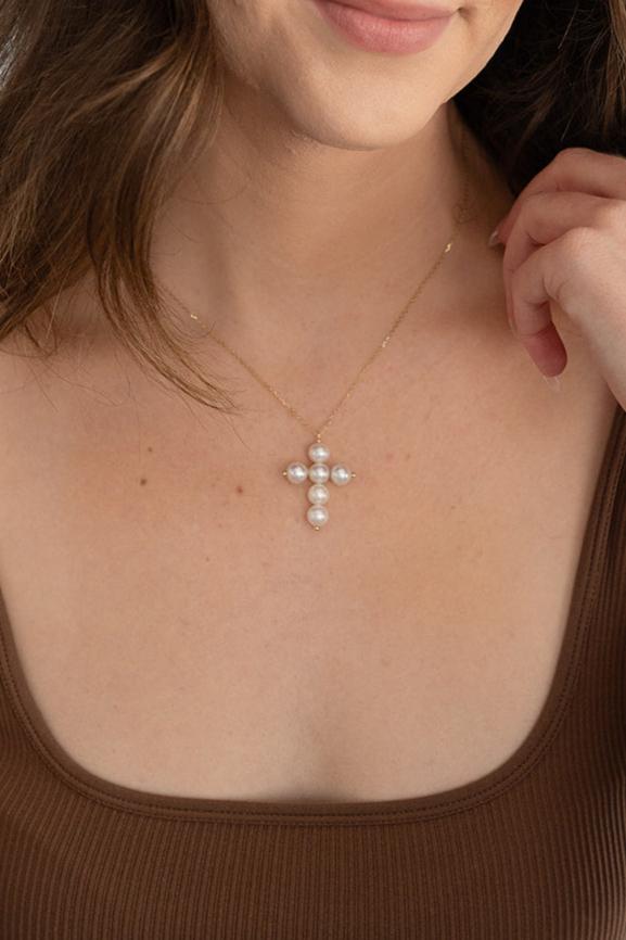 Pearl Cross Necklace