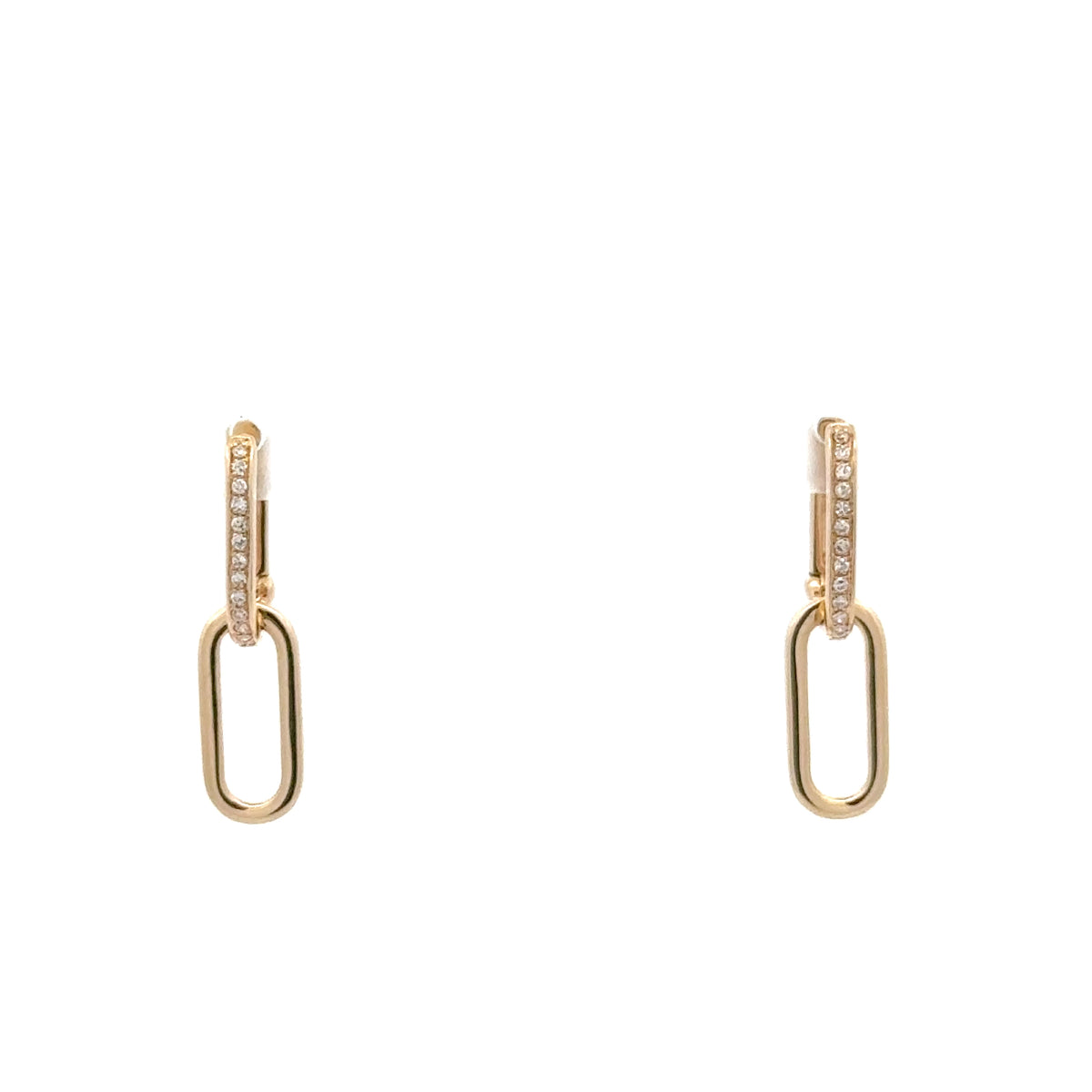 Diamond Paperclip Earrings