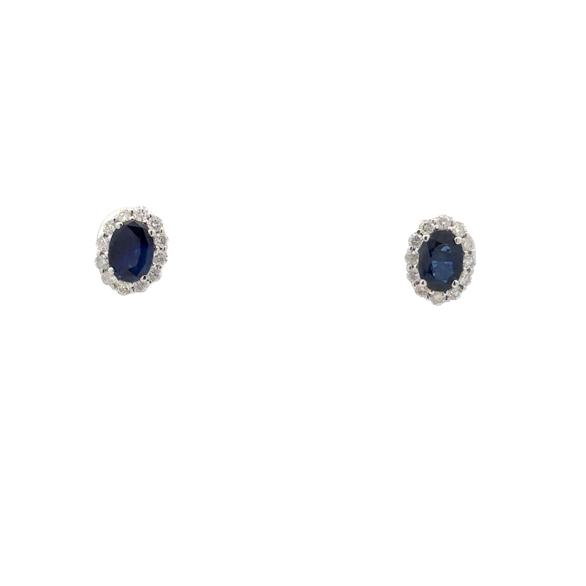 Blue Sapphire and Diamond Studs