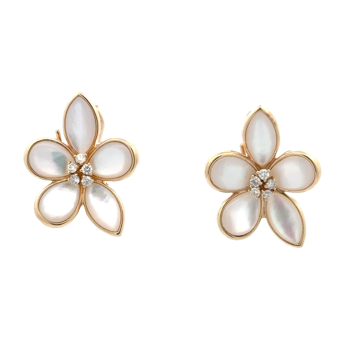 Mother of Pearl and Diamond Bloom Earrings