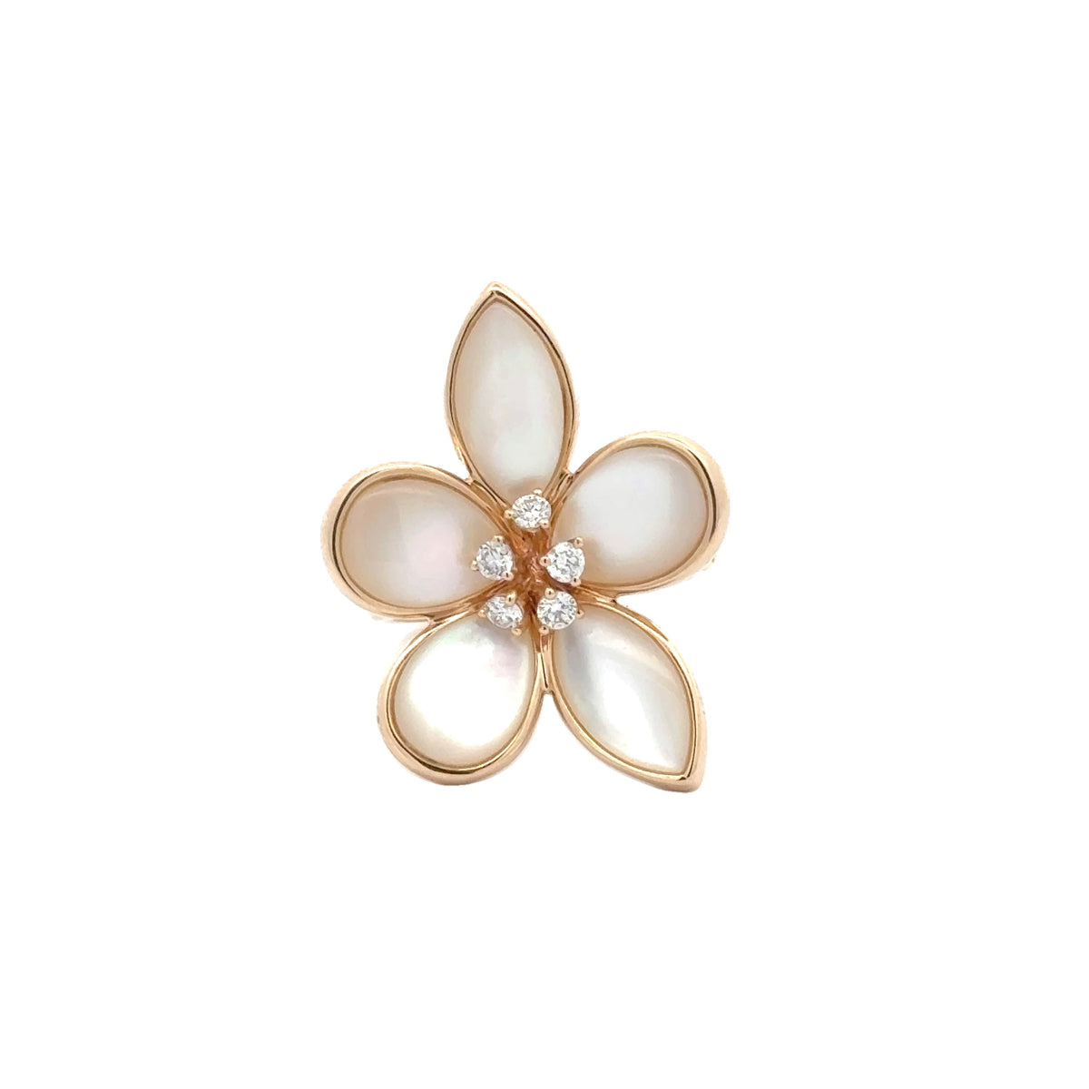 Mother of Pearl and Diamond Bloom Ring
