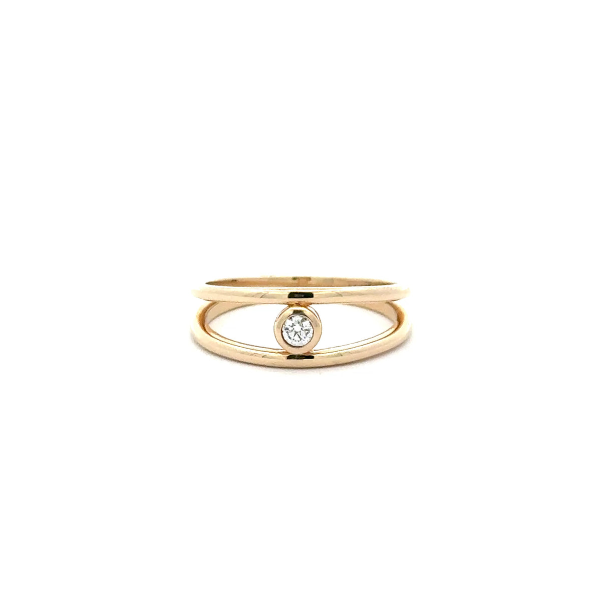 Double Band Solo Diamond Ring