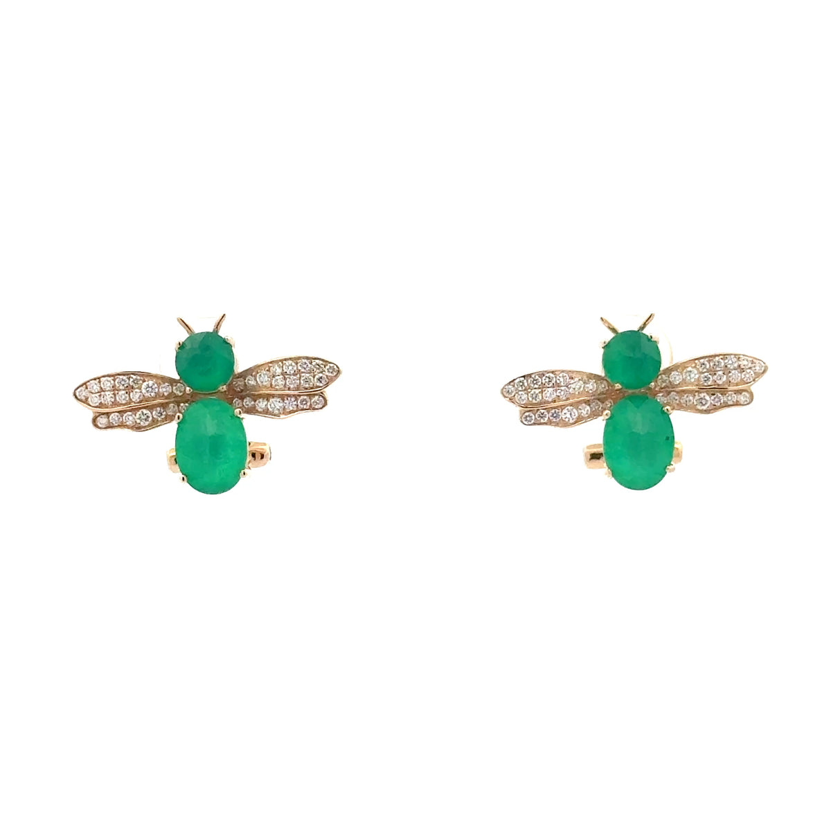 Emerald Bee Earrings