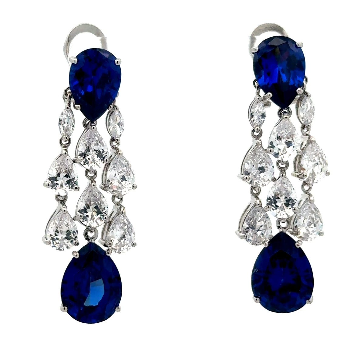 Blue Sapphire Chandelier Earrings