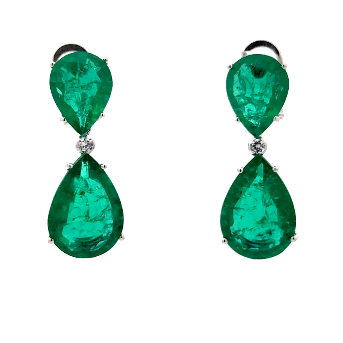 Emerald Double Drop Earrings