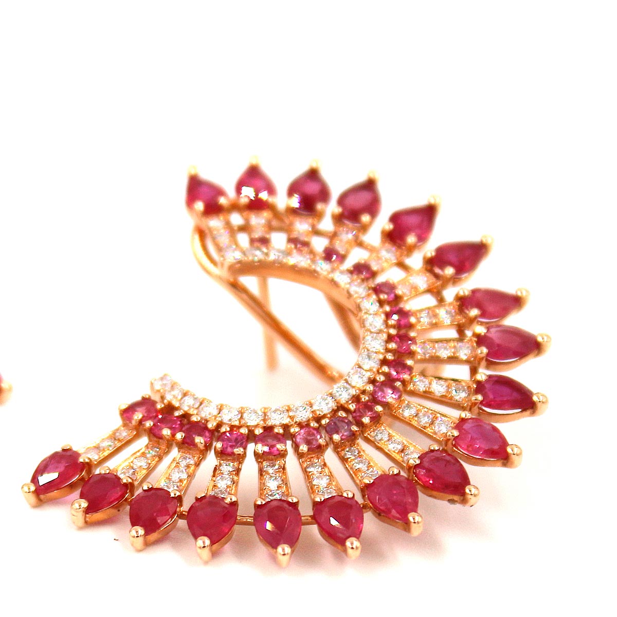 Abita Ruby, Pink Sapphire and Diamond Earrings