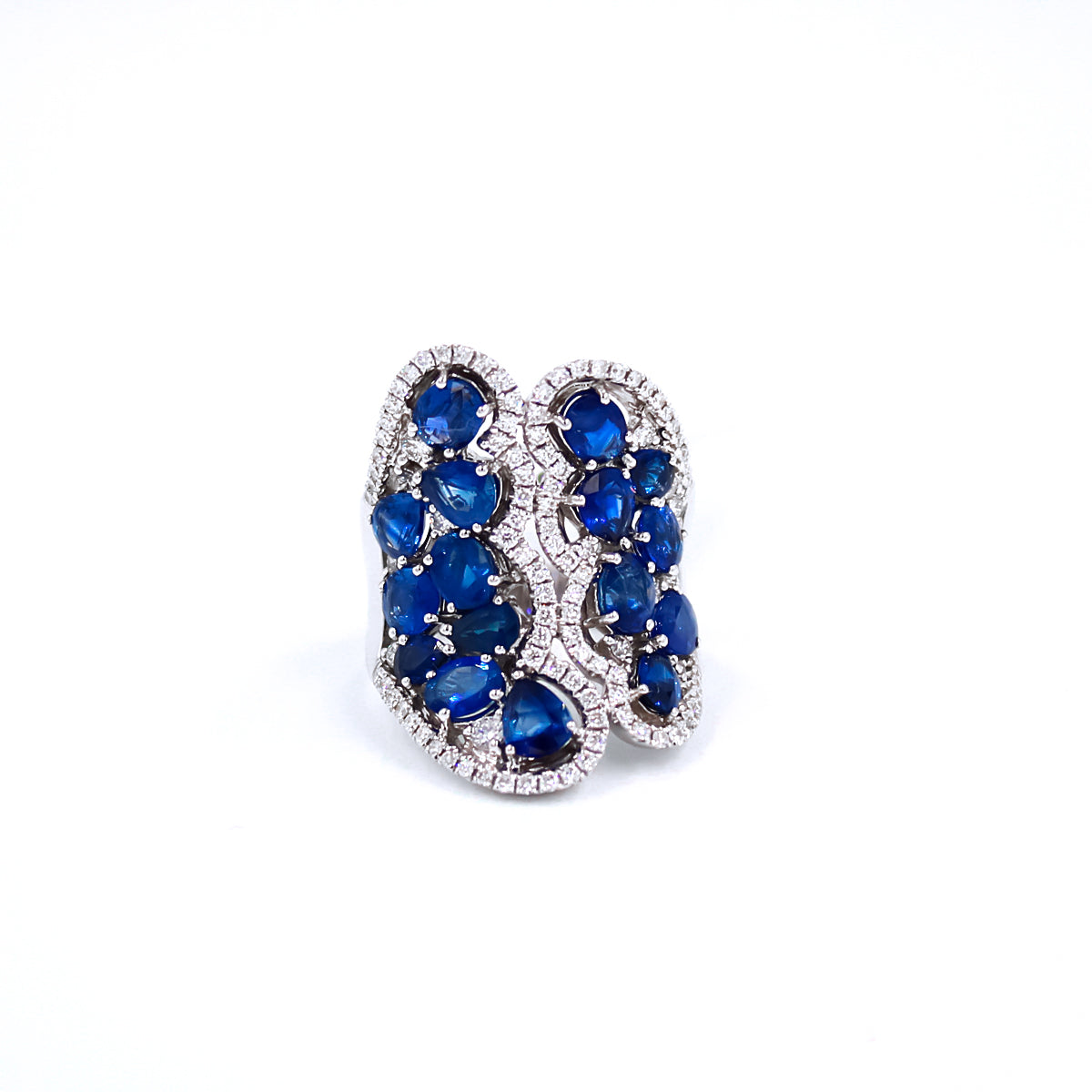 Blue Sapphire and Diamond Ring