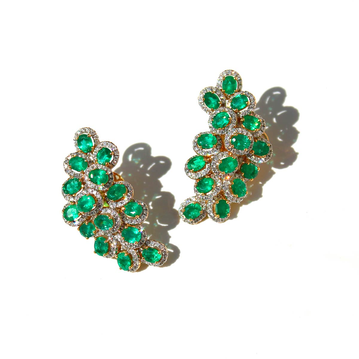 Emerald and Diamond Drop Earrings