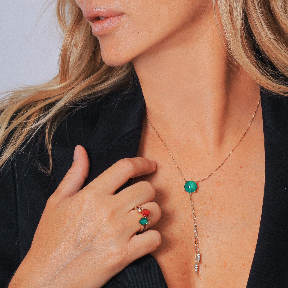 Signature - Emerald and Diamond Double-Lariat Necklace