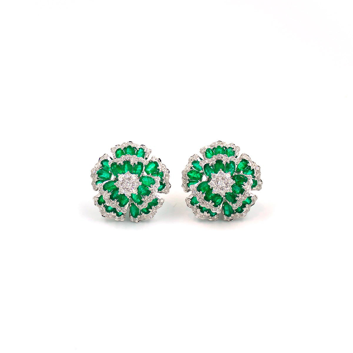 Fiore Emerald and Diamond Earrings