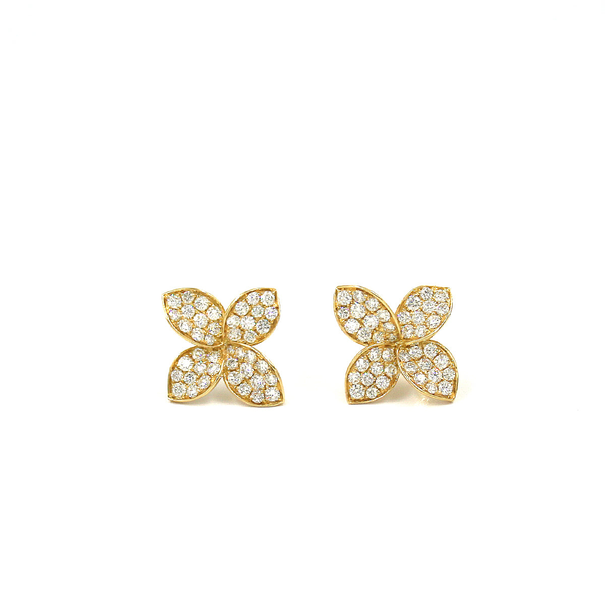 Fiore Diamond Flower Stud Earrings