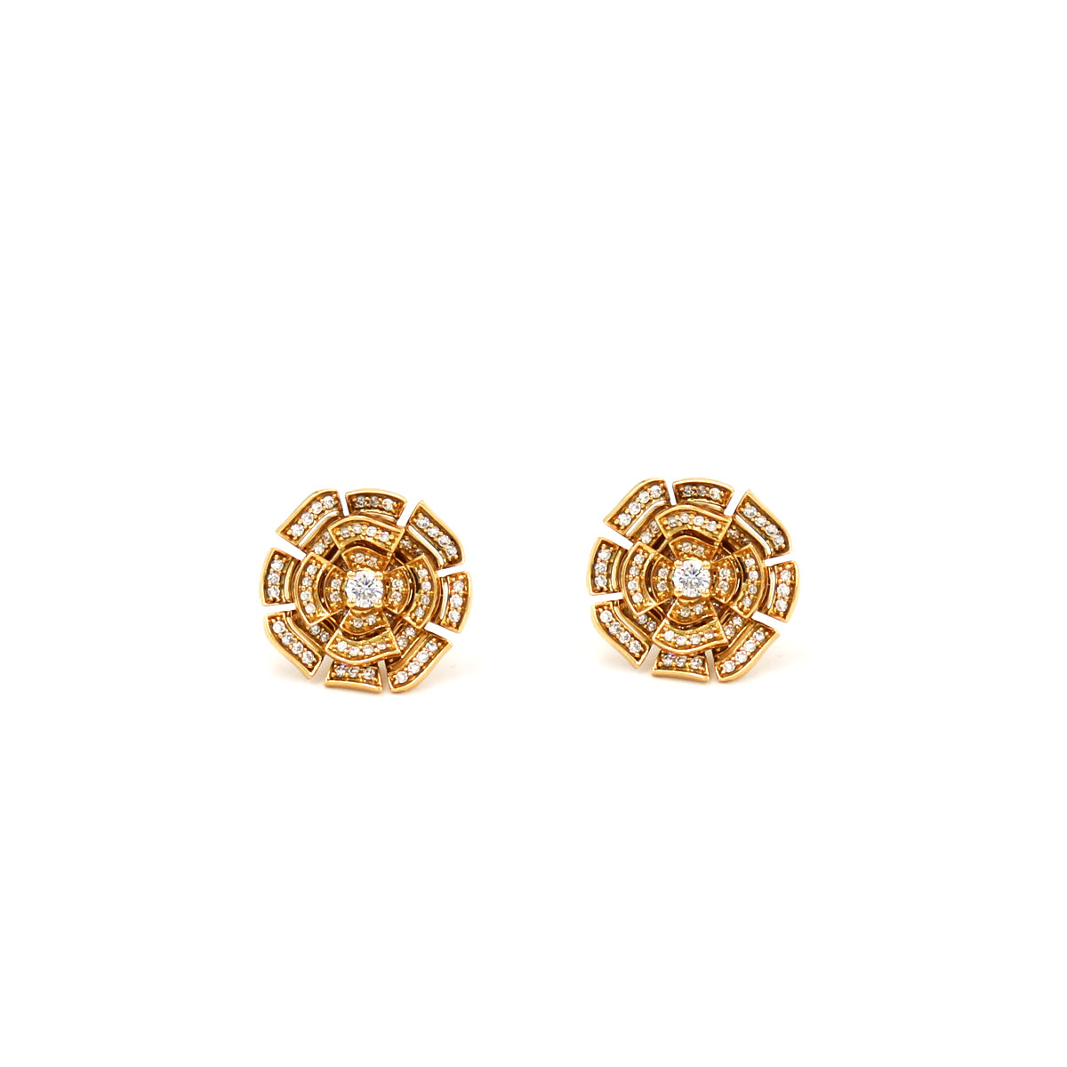 Fiore Diamond Flower Stud Earrings