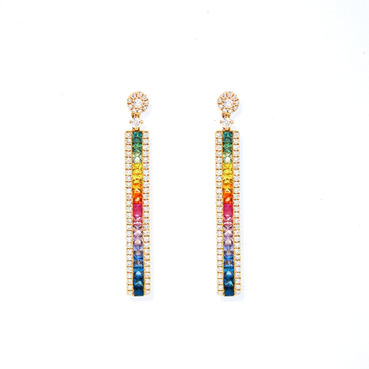 Rainbow Sapphire Drop Earrings