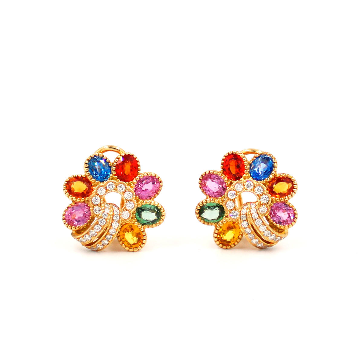Rainbow Sapphire and Diamond Fêtes Earrings