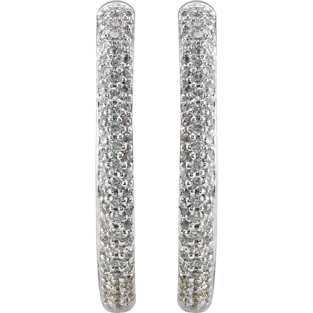 Rovescia Pave Diamond Hoops