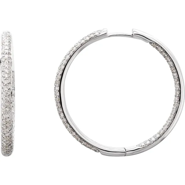 Rovescia Pave Diamond Hoops