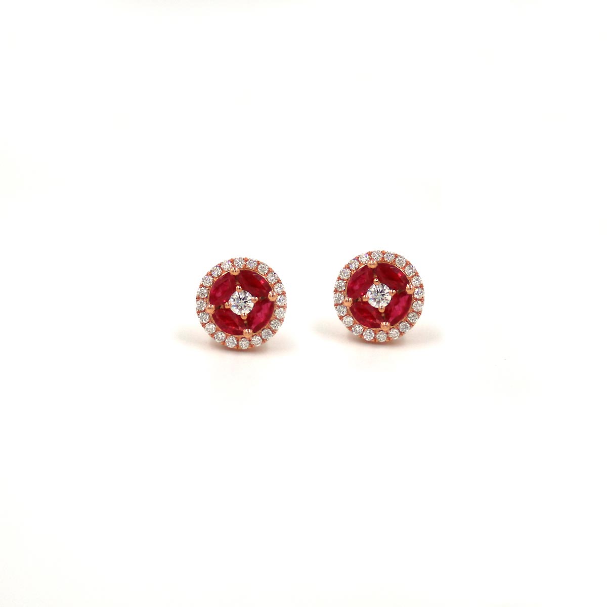 Ruby and Diamond Studs
