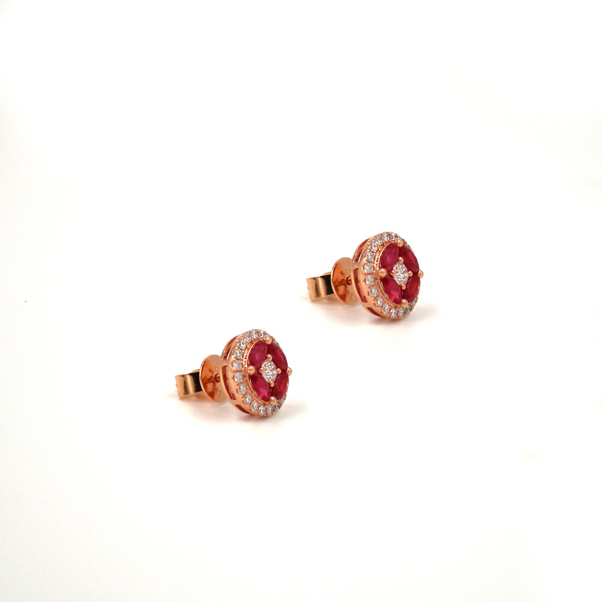 Ruby and Diamond Studs