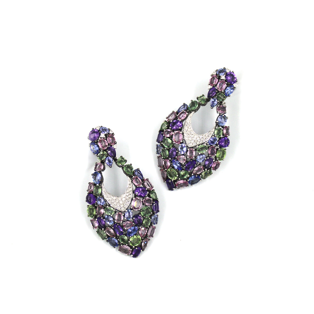 Scura Rainbow Sapphire and Diamond Earrings