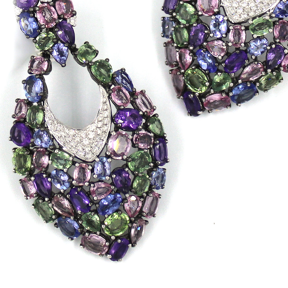 Scura Rainbow Sapphire and Diamond Earrings