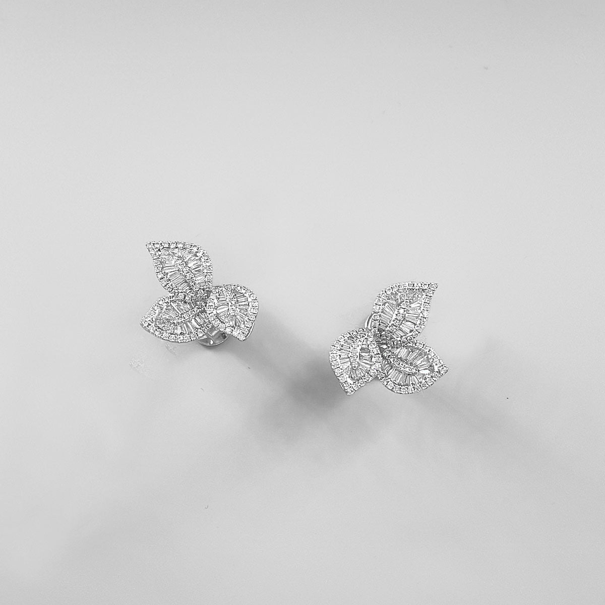 Triple Leaf Diamond Earrings