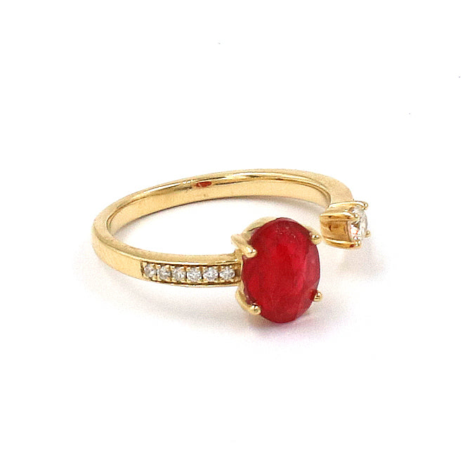 Signature - Ruby and Diamond Toi et Moi Ring