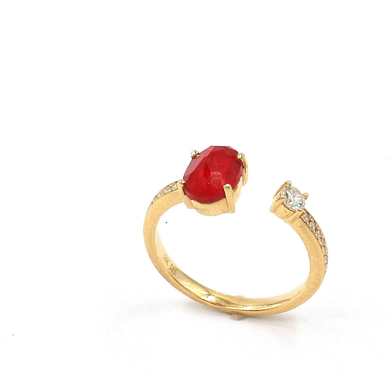 Signature - Ruby and Diamond Toi et Moi Ring
