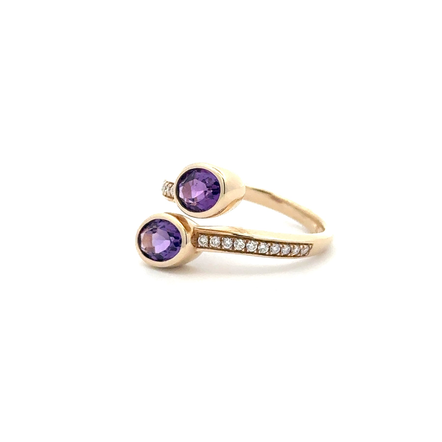 Amethyst Toi et Moi Ring
