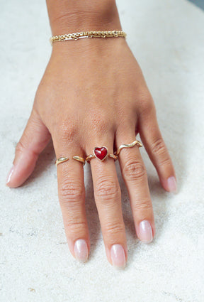 Solid Gold Stackable Wavy Ring