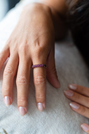 Ruby Geometric Ring