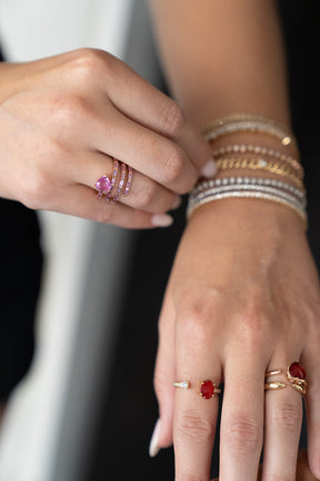 Pink Sapphire Spiral Heart Ring