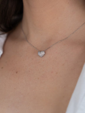 Pave Diamond Heart Necklace