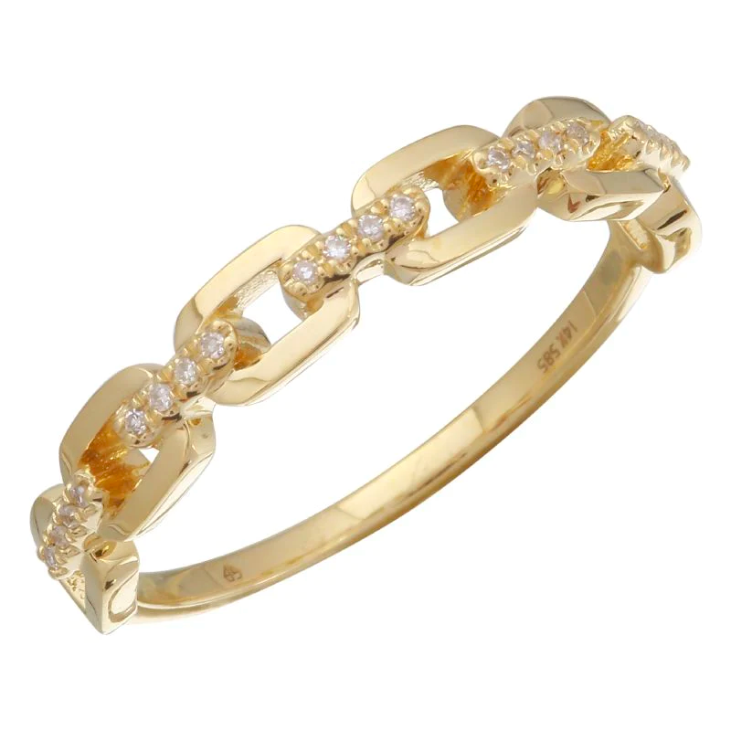 Diamond Chain Link Ring