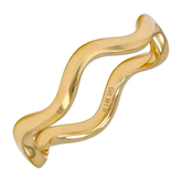 Solid Gold Stackable Wavy Ring
