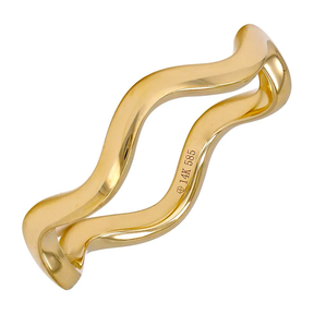 Solid Gold Stackable Wavy Ring