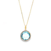 Signature - Blue Topaz and Diamond Necklace