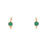 Emerald Pearled Small Hoops