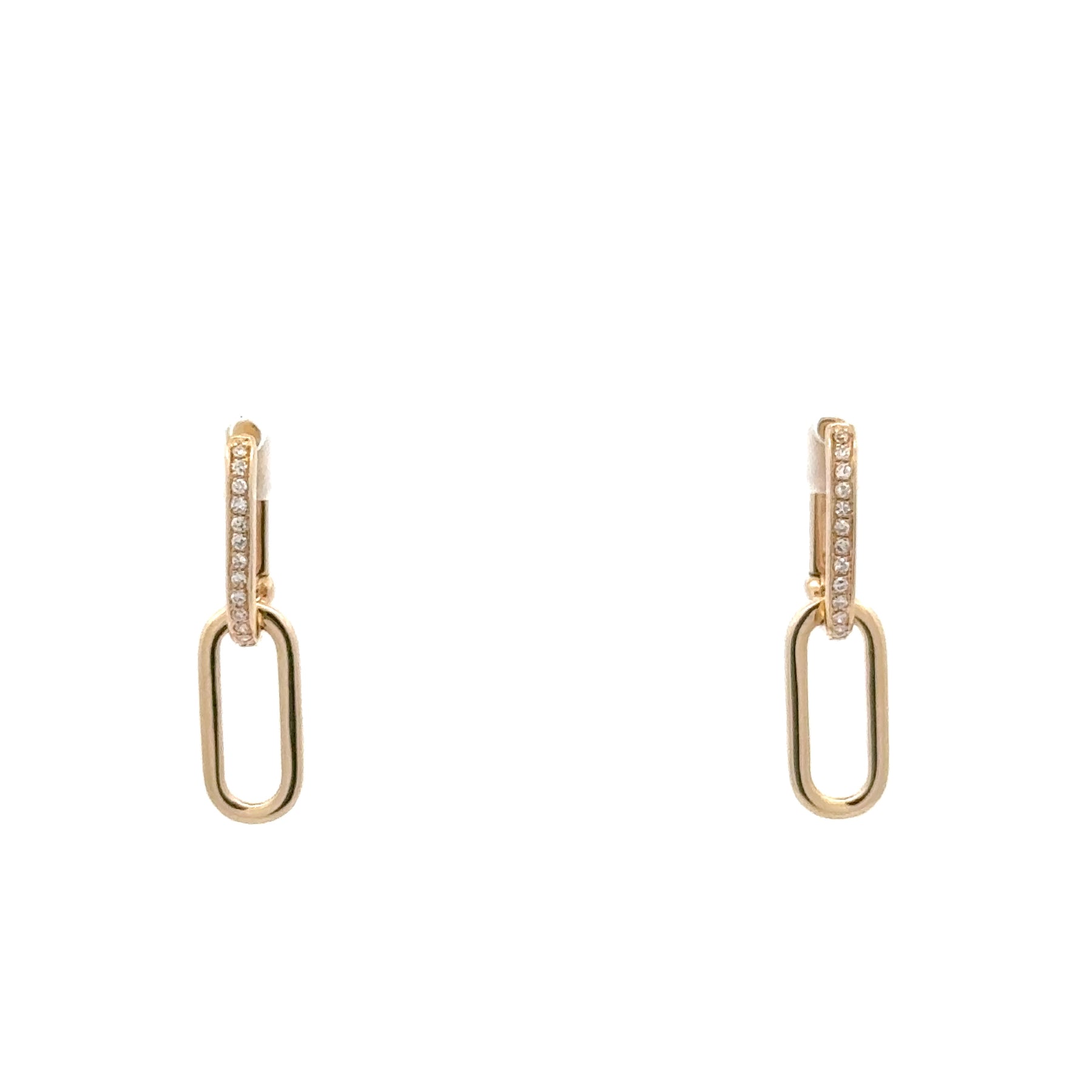Diamond Paperclip Earrings