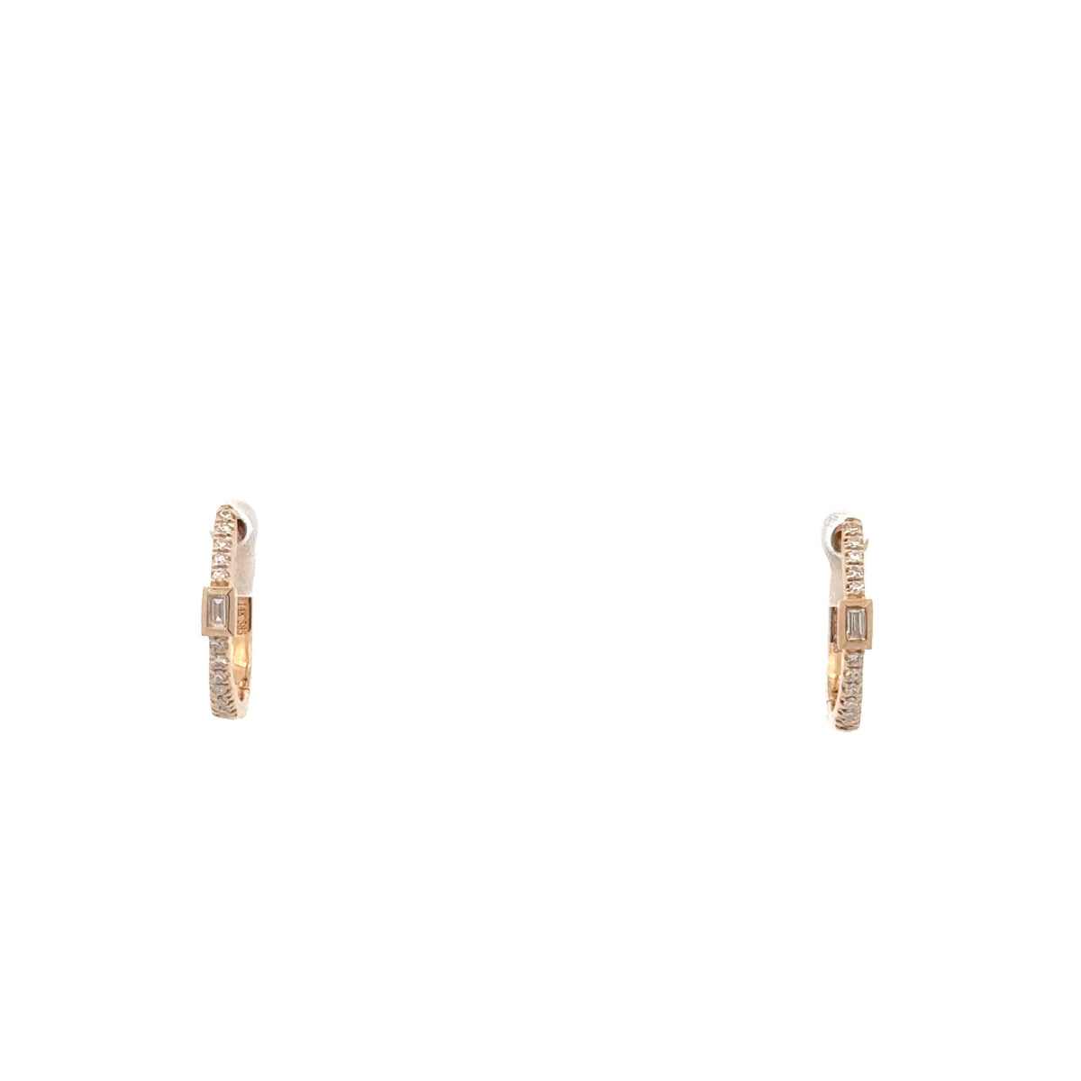 Baguette Diamond Huggies