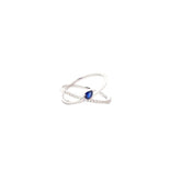 Diamond and Blue Sapphire Criss-Cross Ring