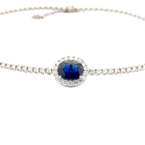 Diamond and Blue Sapphire Tennis Choker