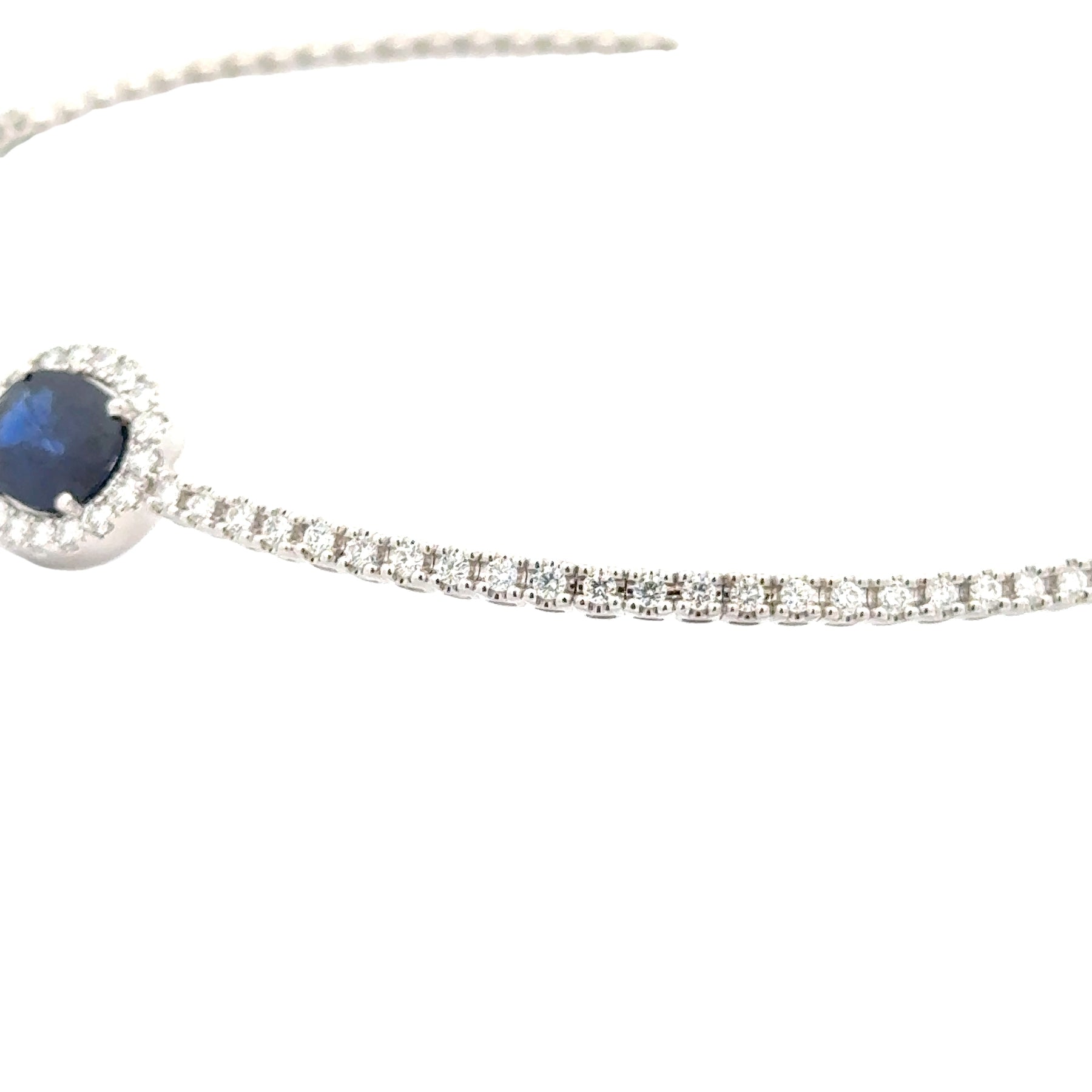 Diamond and Blue Sapphire Tennis Choker