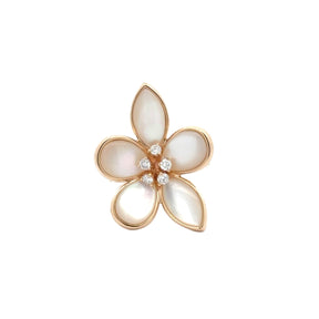 Mother of Pearl and Diamond Flower Ring