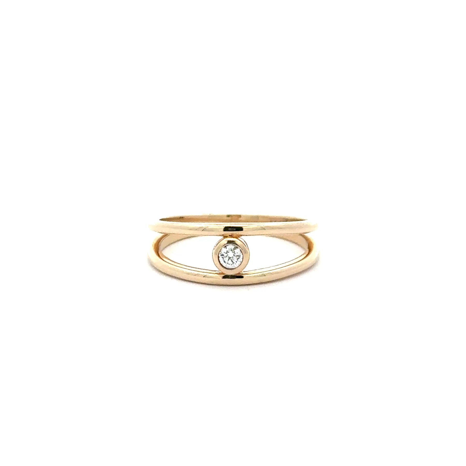 Double Band Solo Diamond Ring