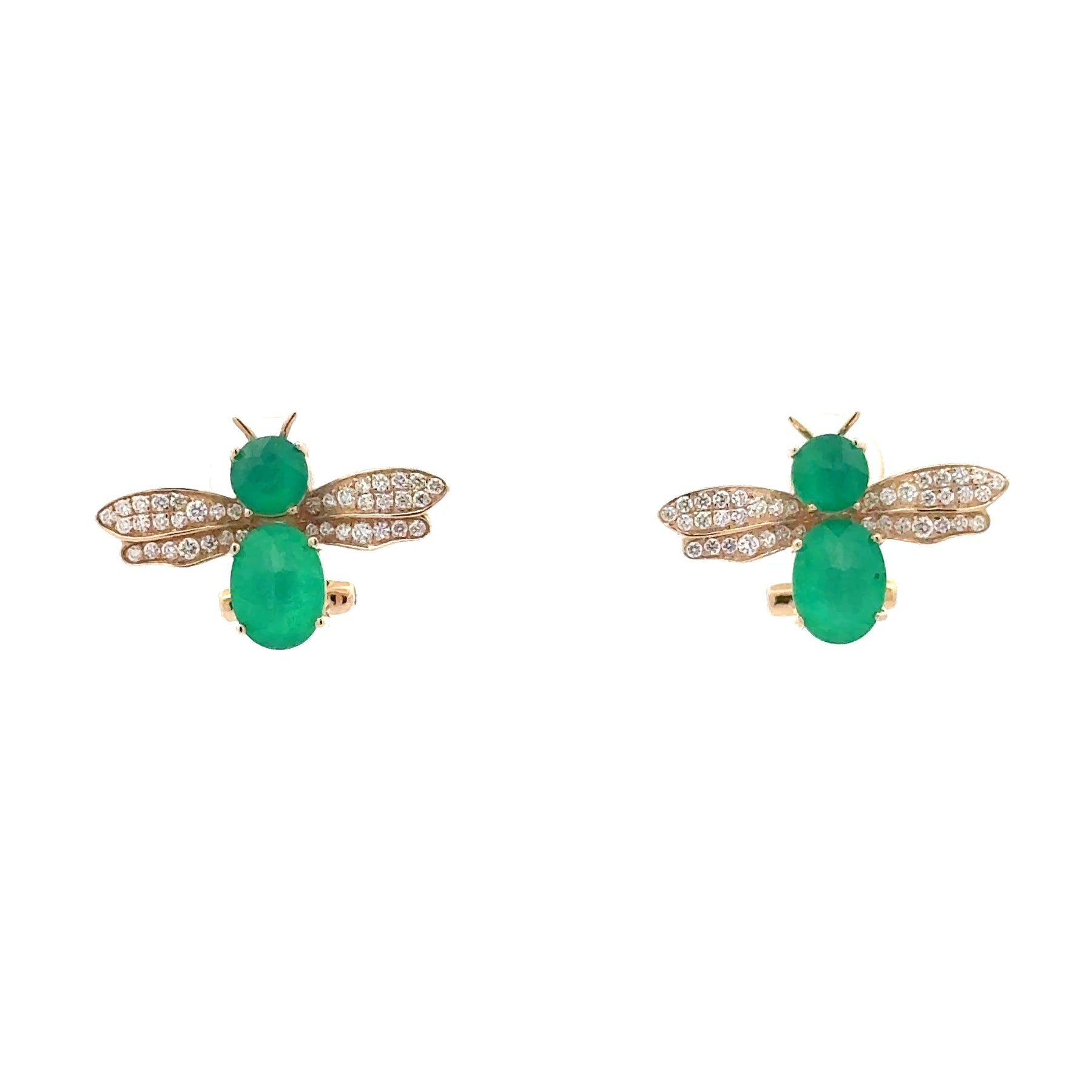 Emerald Bee Earrings