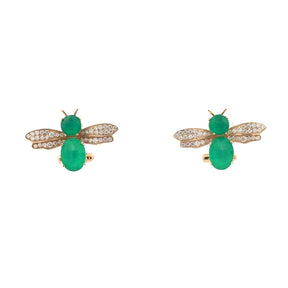 Emerald Bee Earrings