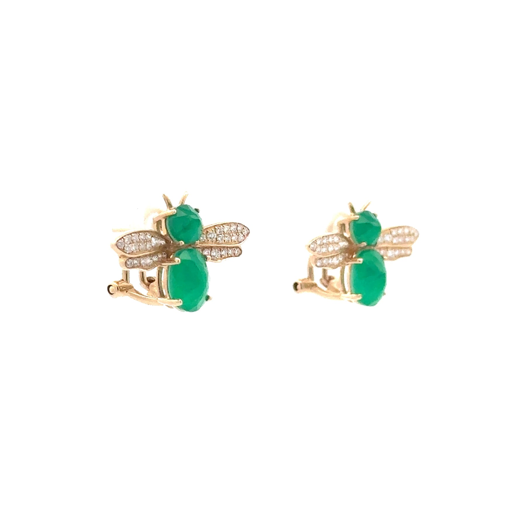 Emerald Bee Earrings