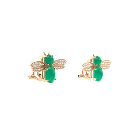 Emerald Bee Earrings