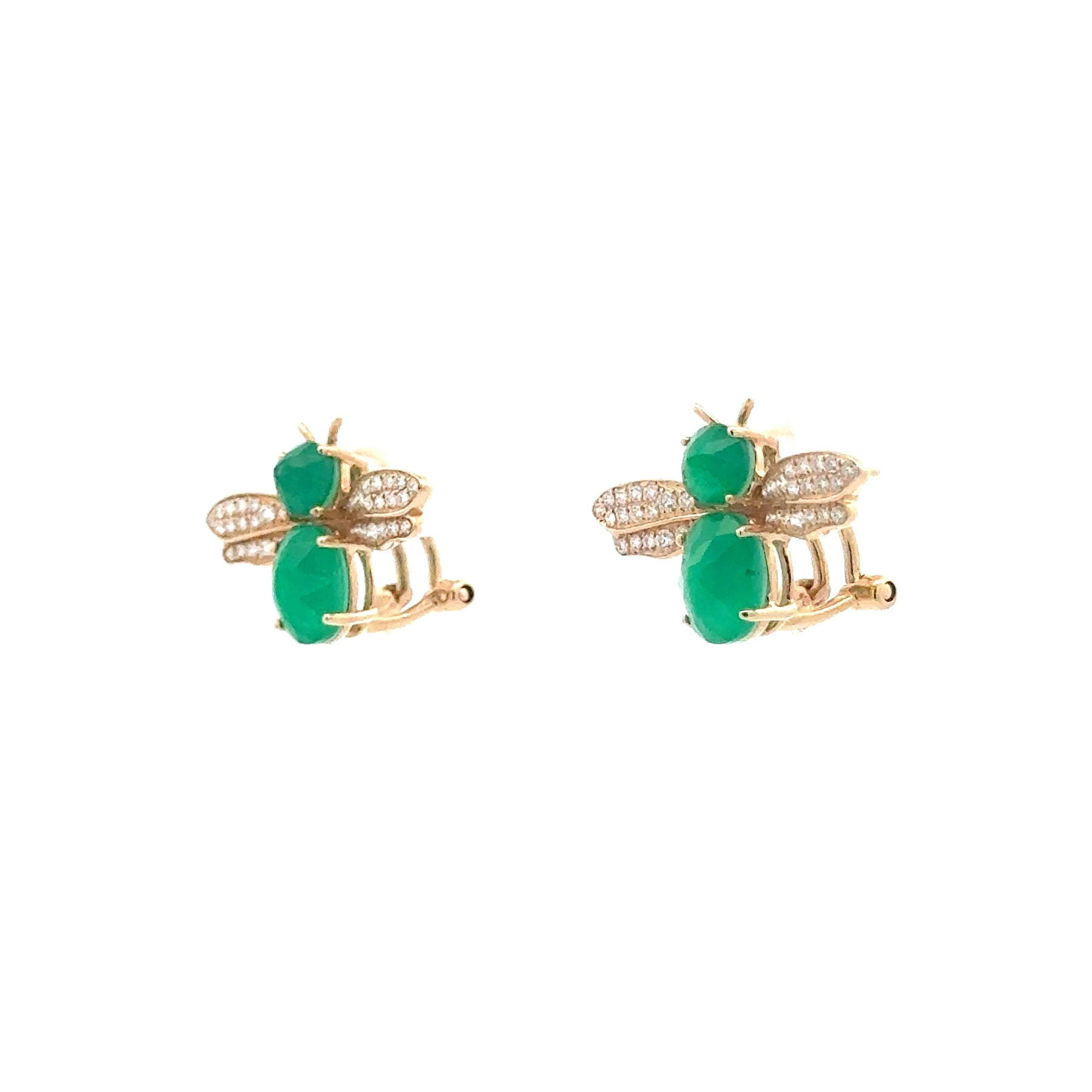 Emerald Bee Earrings